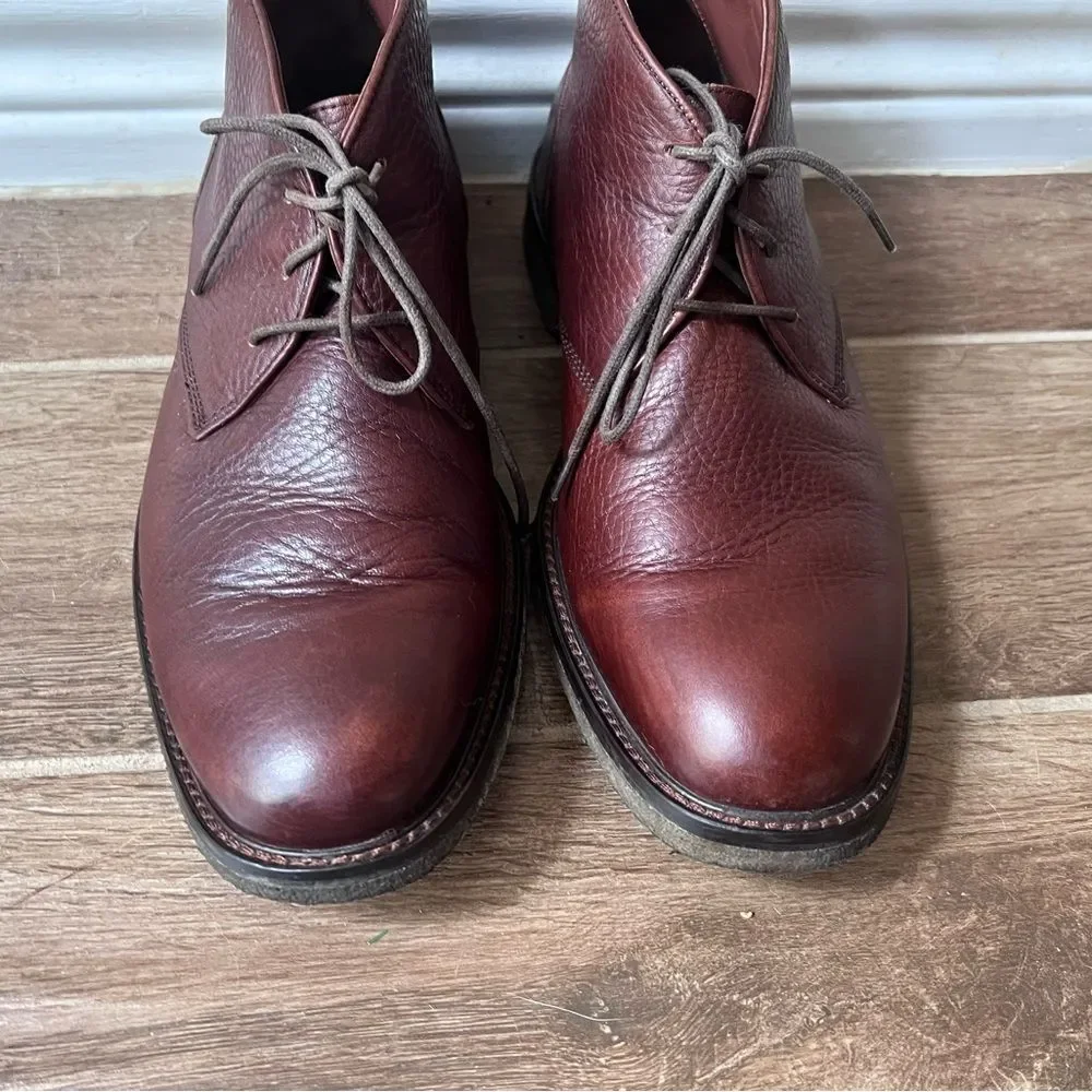 Johnston &‎ Murphy Copeland Brown Sheepskin Leather Chukka Boots US 9.5M